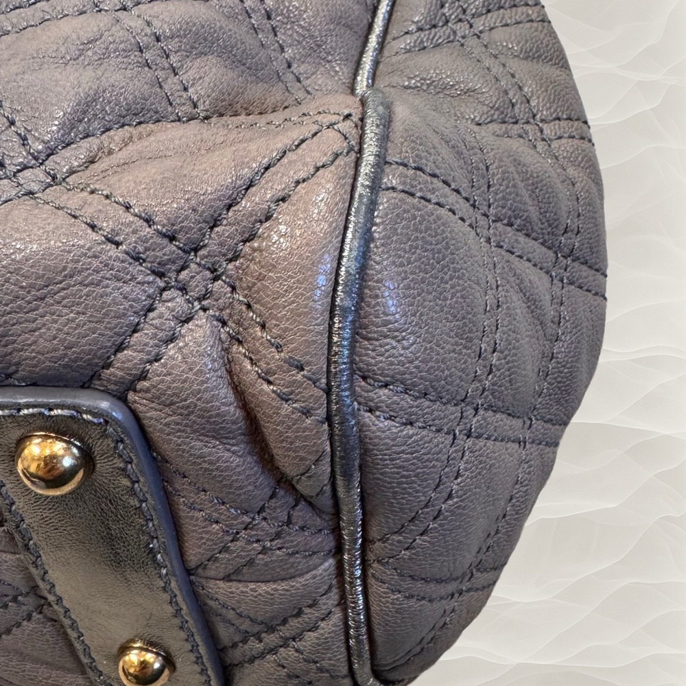 Marc Jacobs Quilted Stan Satchel in Metallic Silver and Gray - Picture 14 of 16